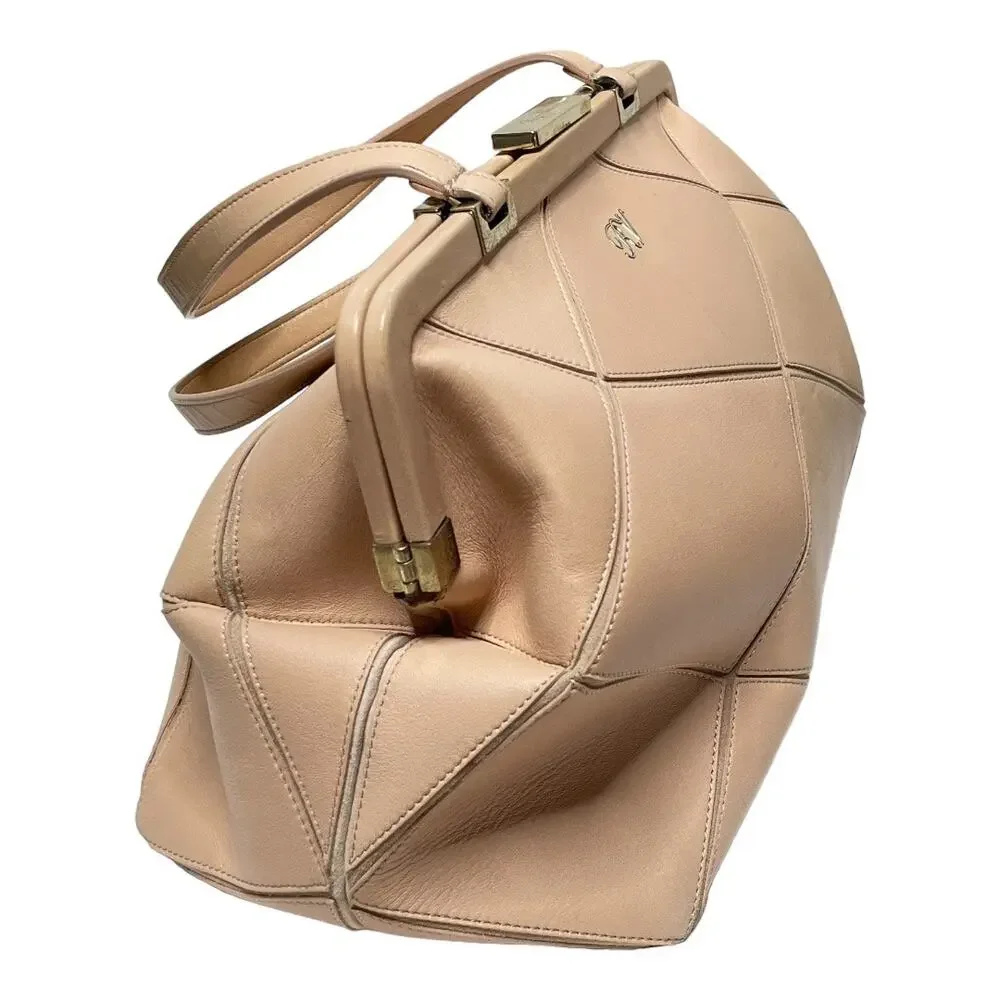 Roger Vivier Beige Leather Prismick Frame Bag Top Handle - Picture 2 of 10
